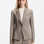 Slim-fit wool blazer, Light Brown