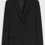 Slim-fit virgin-wool blazer, Black