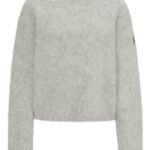 Equestrian voluminous sweater in an alpaca blend, Silver