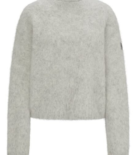 Equestrian voluminous sweater in an alpaca blend, Silver