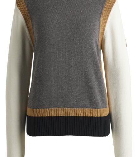 Equestrian regular-fit sweater with colour-blocking, Silver
